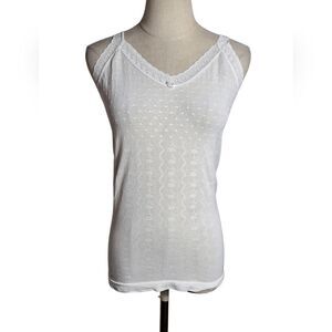 Express White Lace Stretch Tank Top